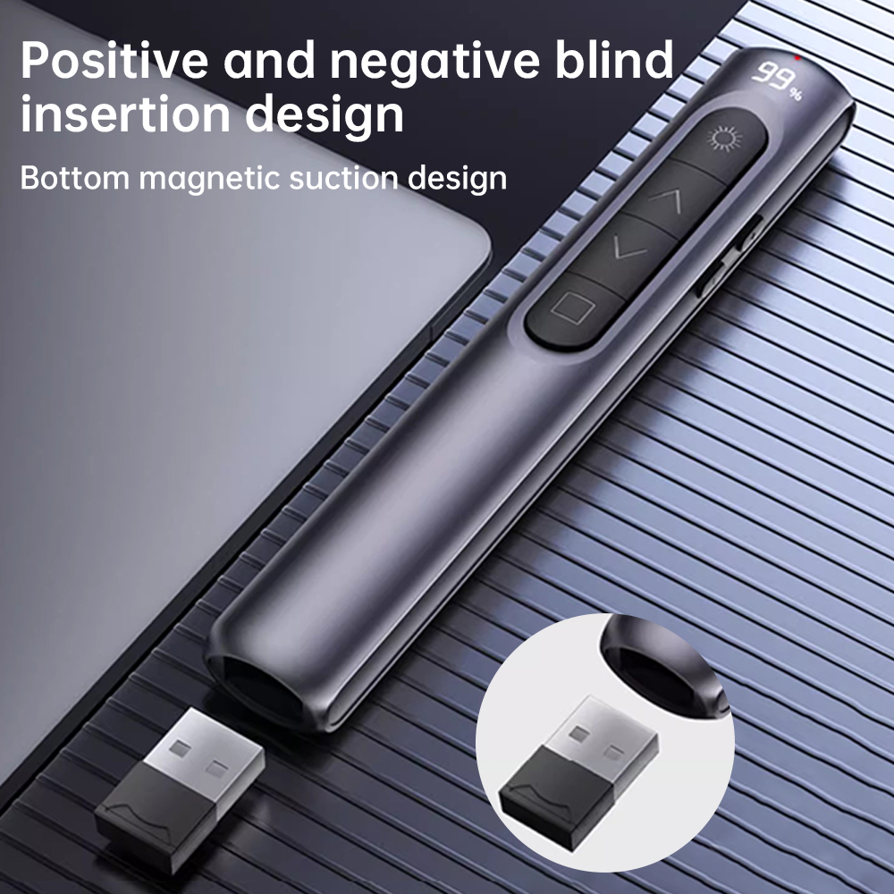 Laser Pointer Presenter - Draadloze pagina-omdraaier Oplaadbare presentator Afstandsbediening PPT