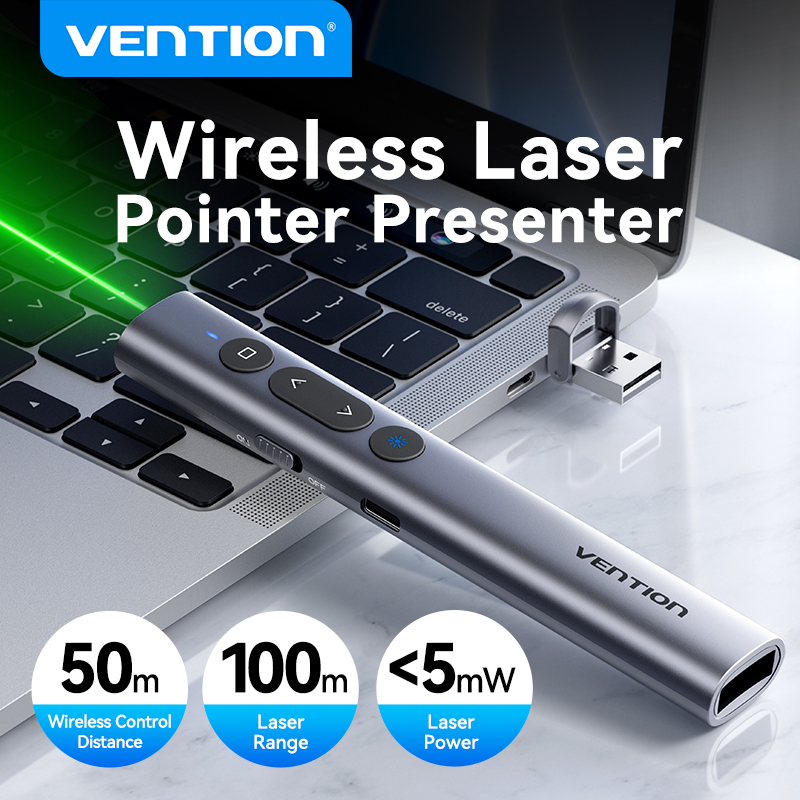 Laser Pointer Presenter - Vention Draadloze Laser Pointer Presentator 100m