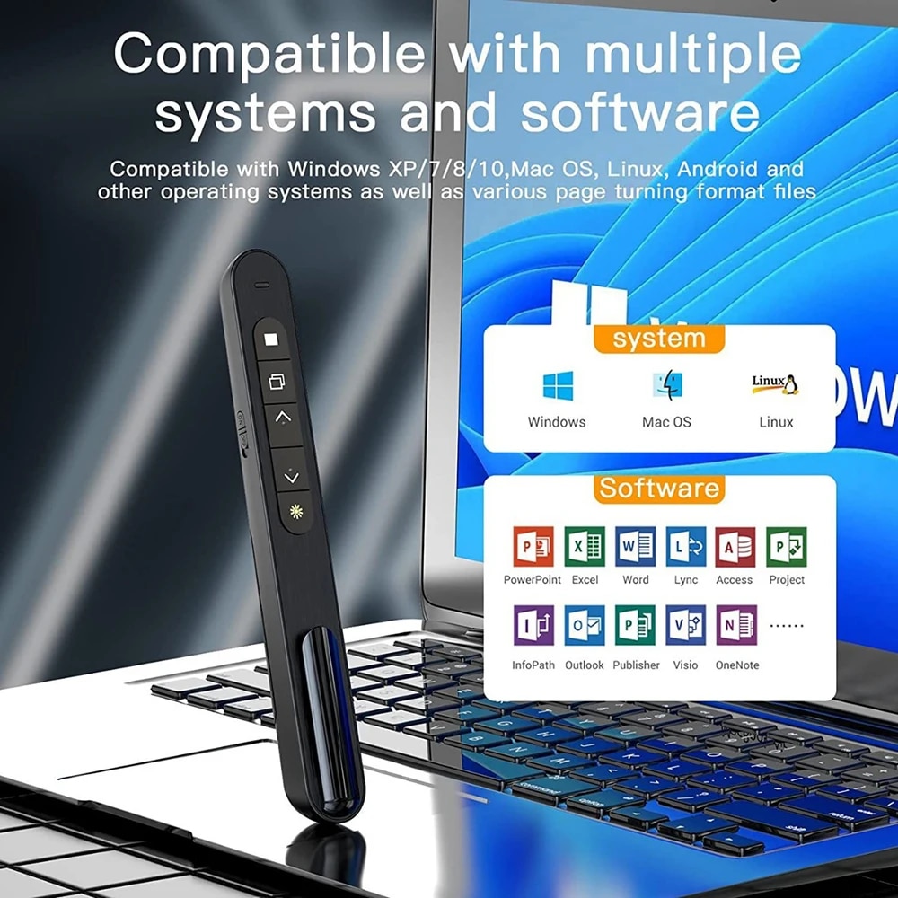Laser Pointer Presenter - Afstandsbediening Multifunctionele Flip Pen Opladen Laser