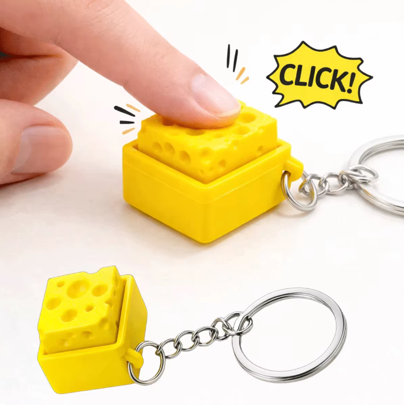 Electronics Latest Gadgets - 3D-geprint mini-kaas-toetsenbord klikker sleutelhanger fidgetknop stressverlichter