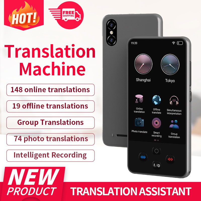 Portable Translator Device - S85 Pro 4-inch touchscreen-taalvertalerapparaat, 138 talen,