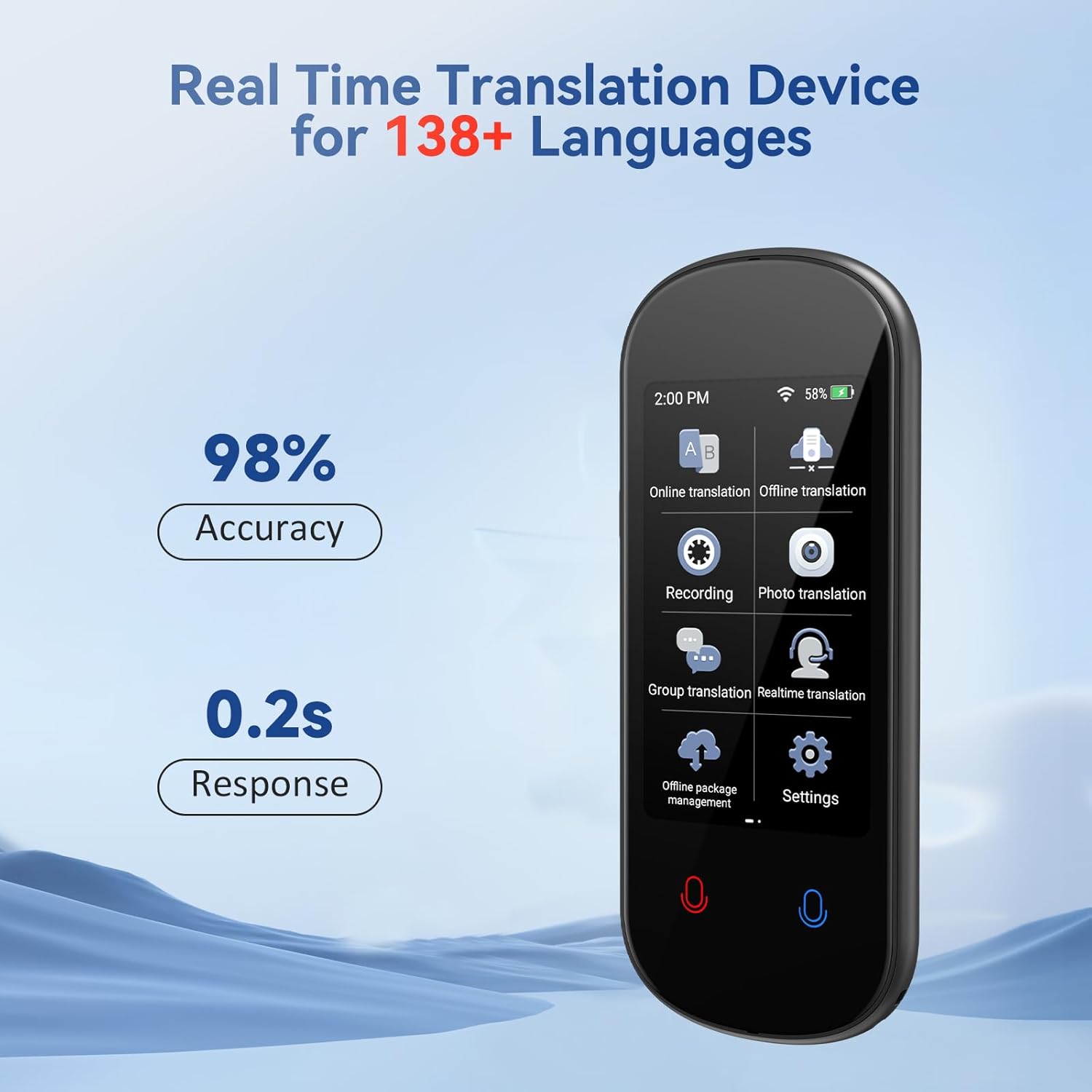 Instant AI Voice Translator Z2 - Portable Translator Device recensie en prijs
